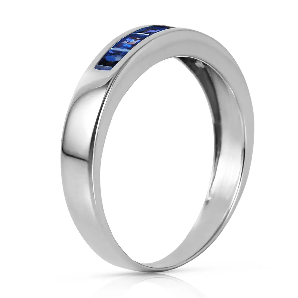 0.6 Carat 14K Solid White Gold Wind Blows Joy Sapphire Ring