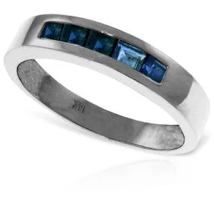 0.6 Carat 14K Solid White Gold Wind Blows Joy Sapphire Ring