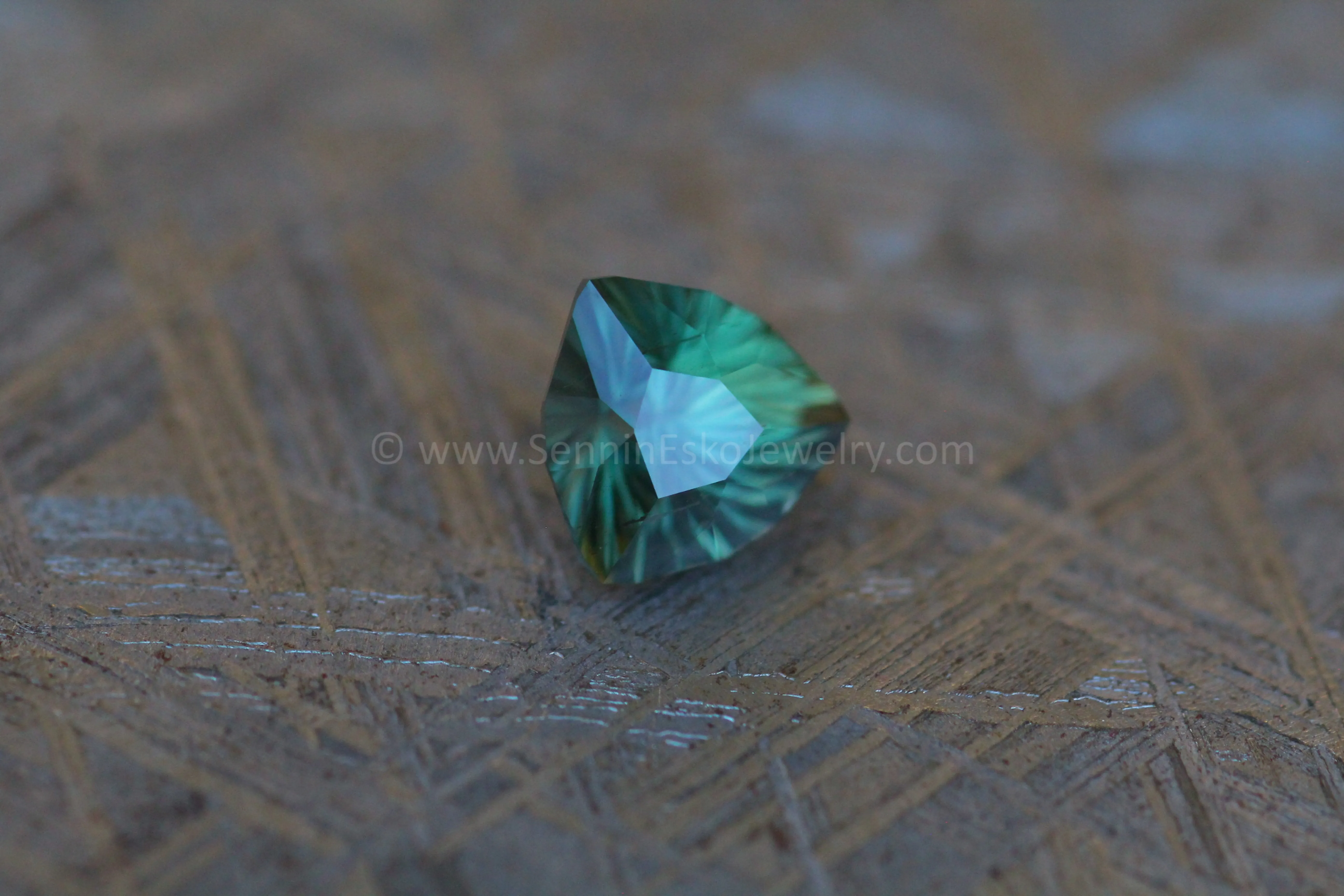 1.2 Carat Forest Green Kenyan Sapphire Trillion - 6.4x6.4mm, Fantasy Cut