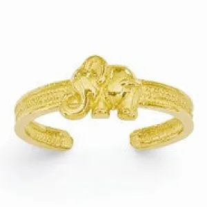 14k Yellow Gold Elephant Toe Ring