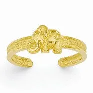 14k Yellow Gold Elephant Toe Ring