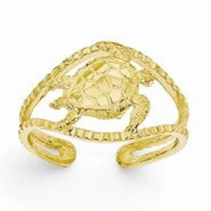 14k Yellow Gold Turtle Toe Ring