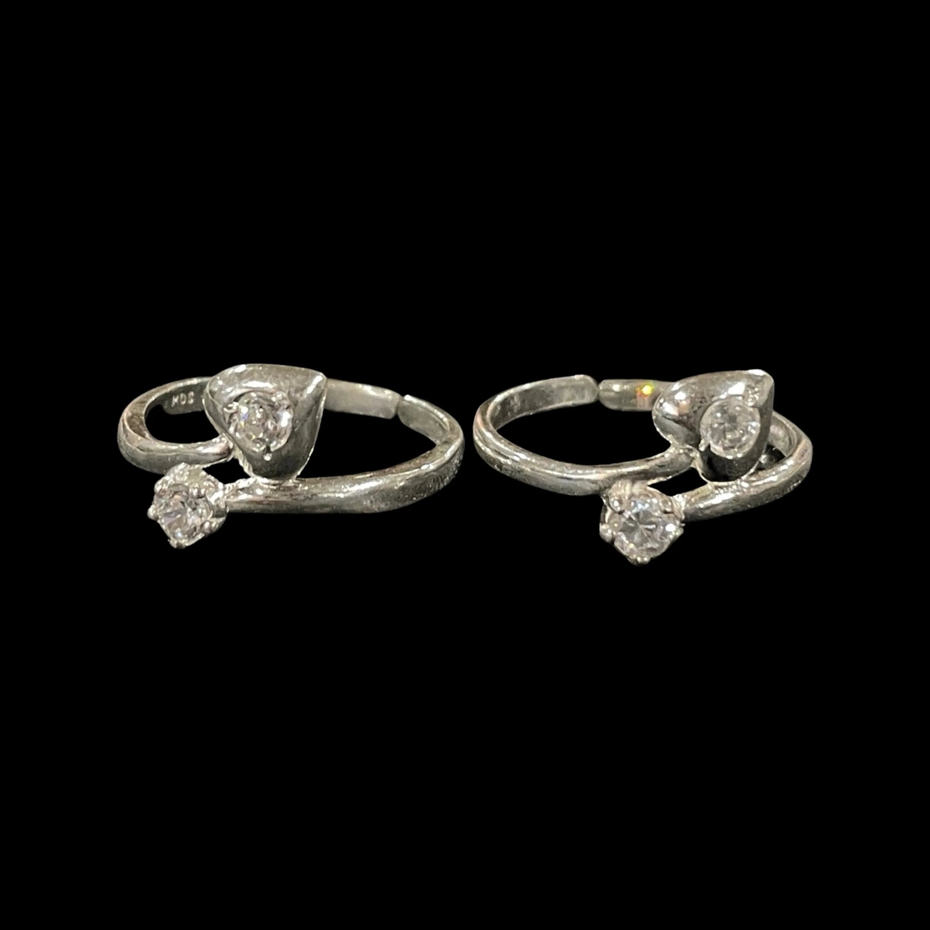 925 Sterling Silver CZ Toe-rings - Design #21