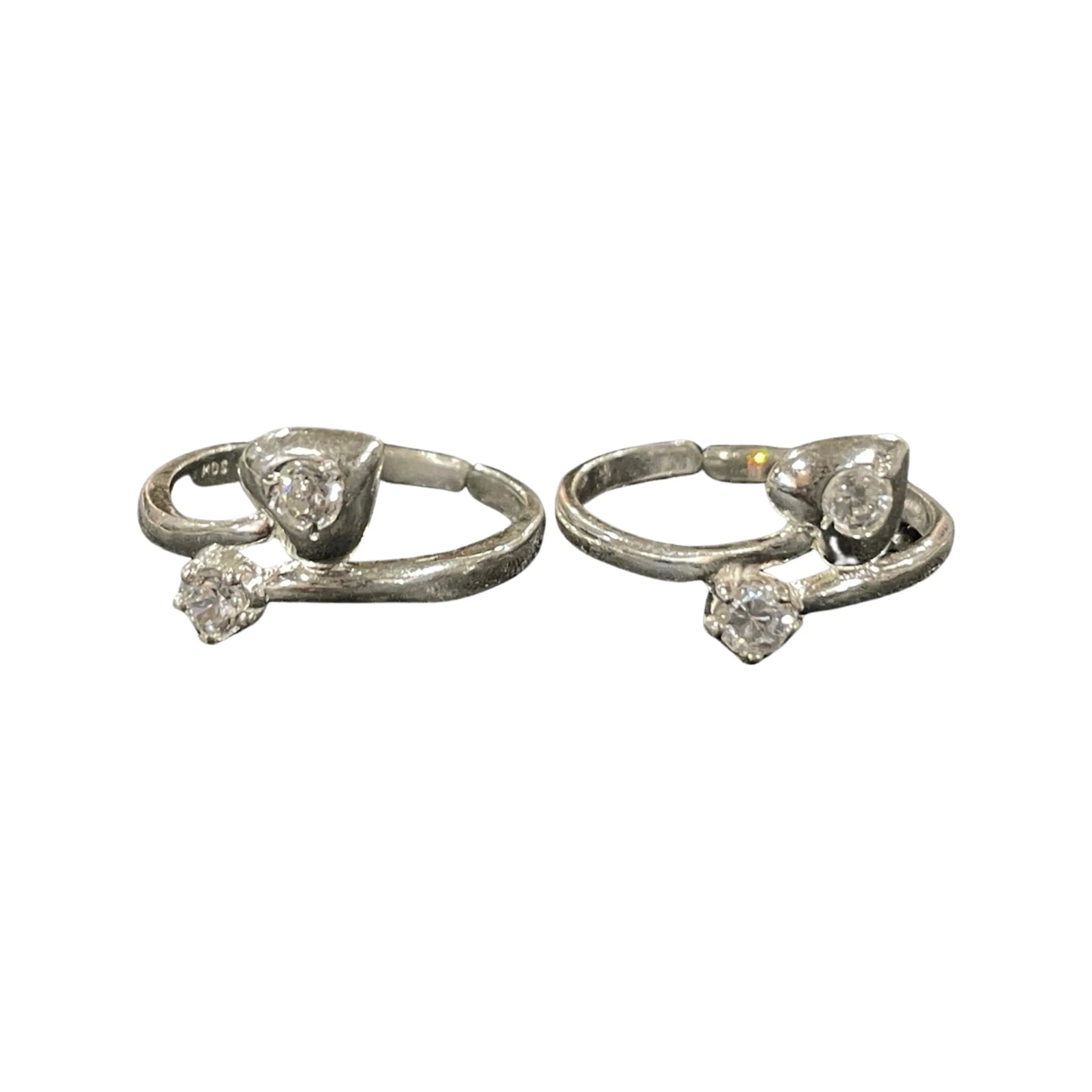 925 Sterling Silver CZ Toe-rings - Design #21