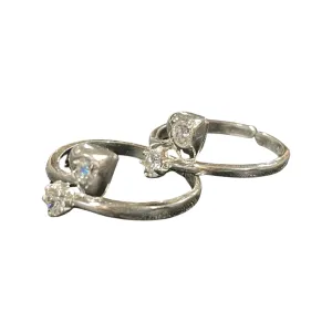 925 Sterling Silver CZ Toe-rings - Design #21