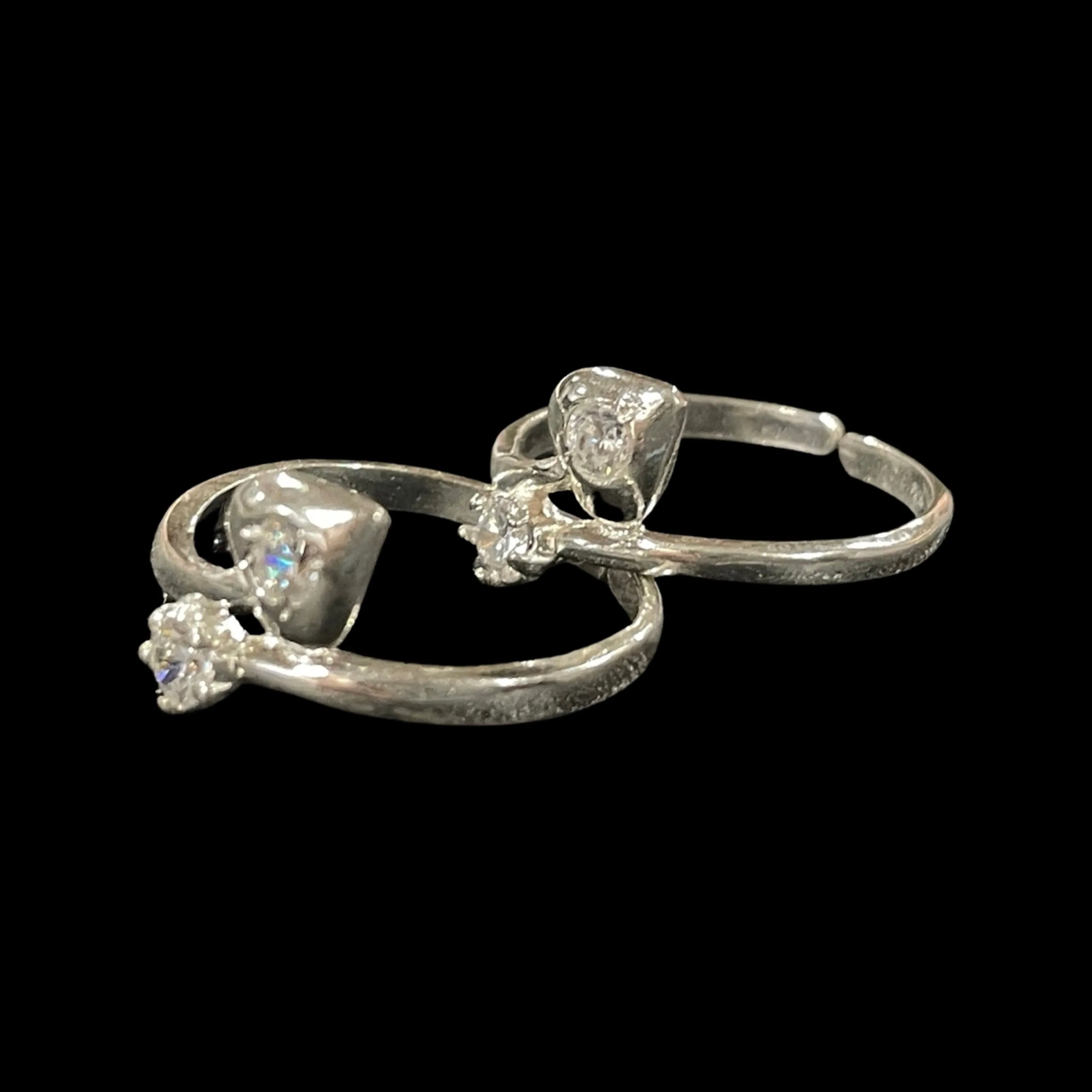 925 Sterling Silver CZ Toe-rings - Design #21
