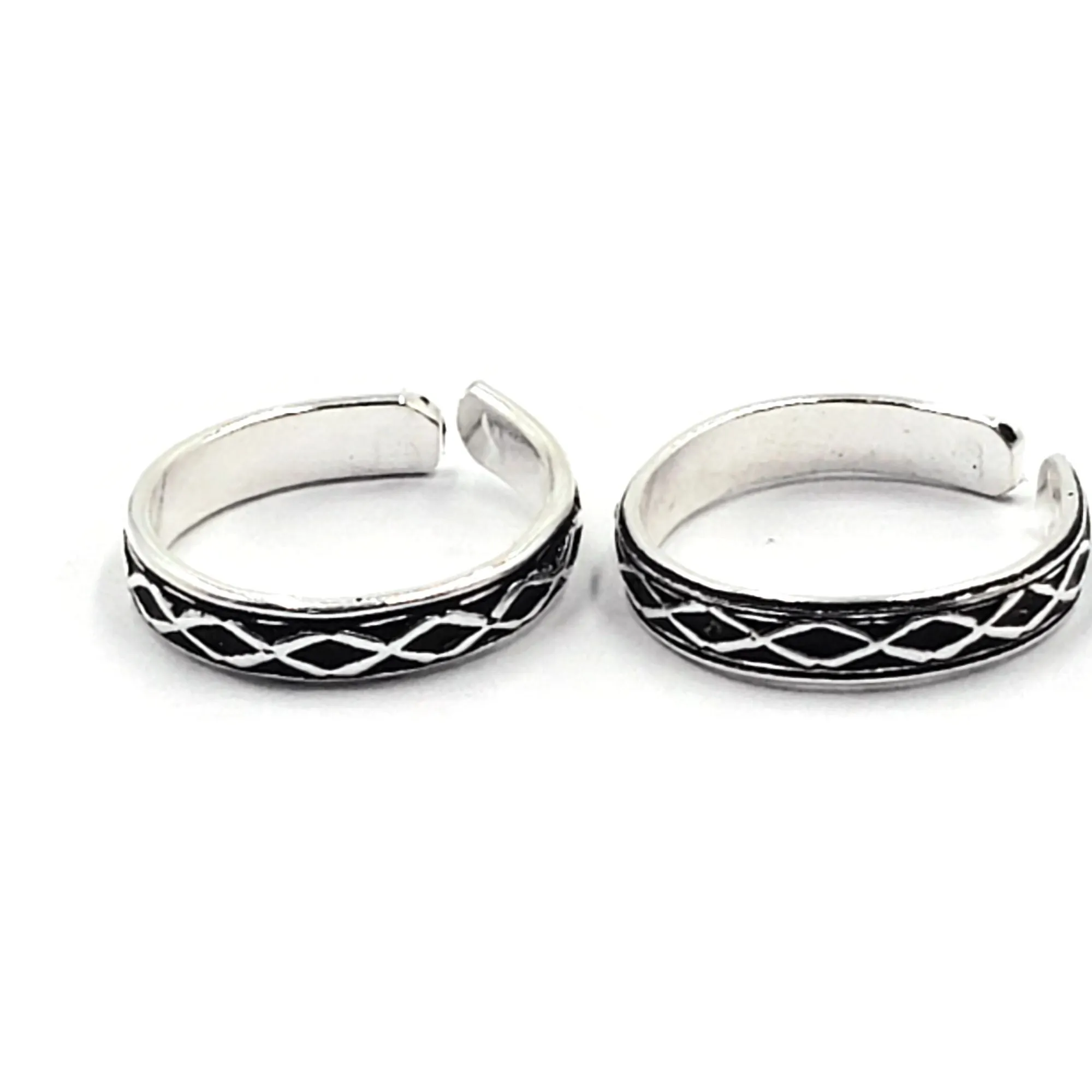 925 Sterling Silver Multicolor Toe-rings - Design #30