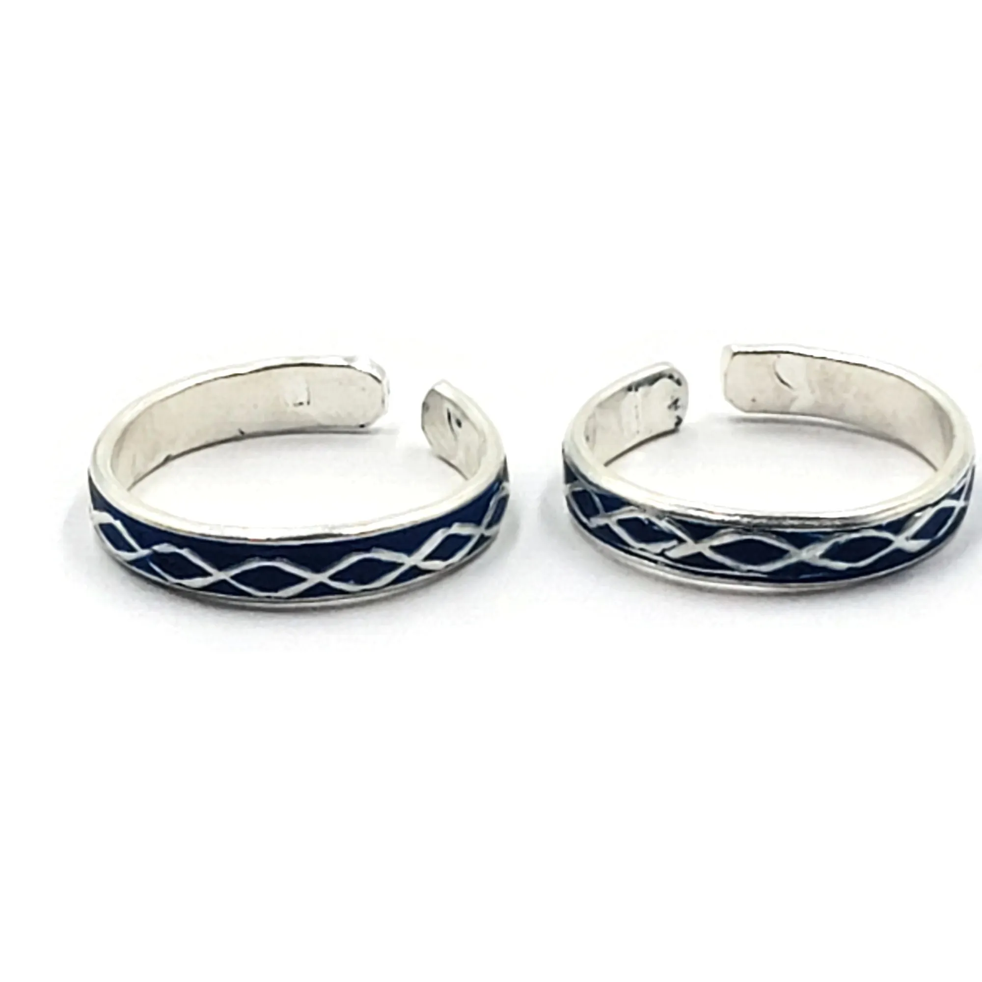 925 Sterling Silver Multicolor Toe-rings - Design #30