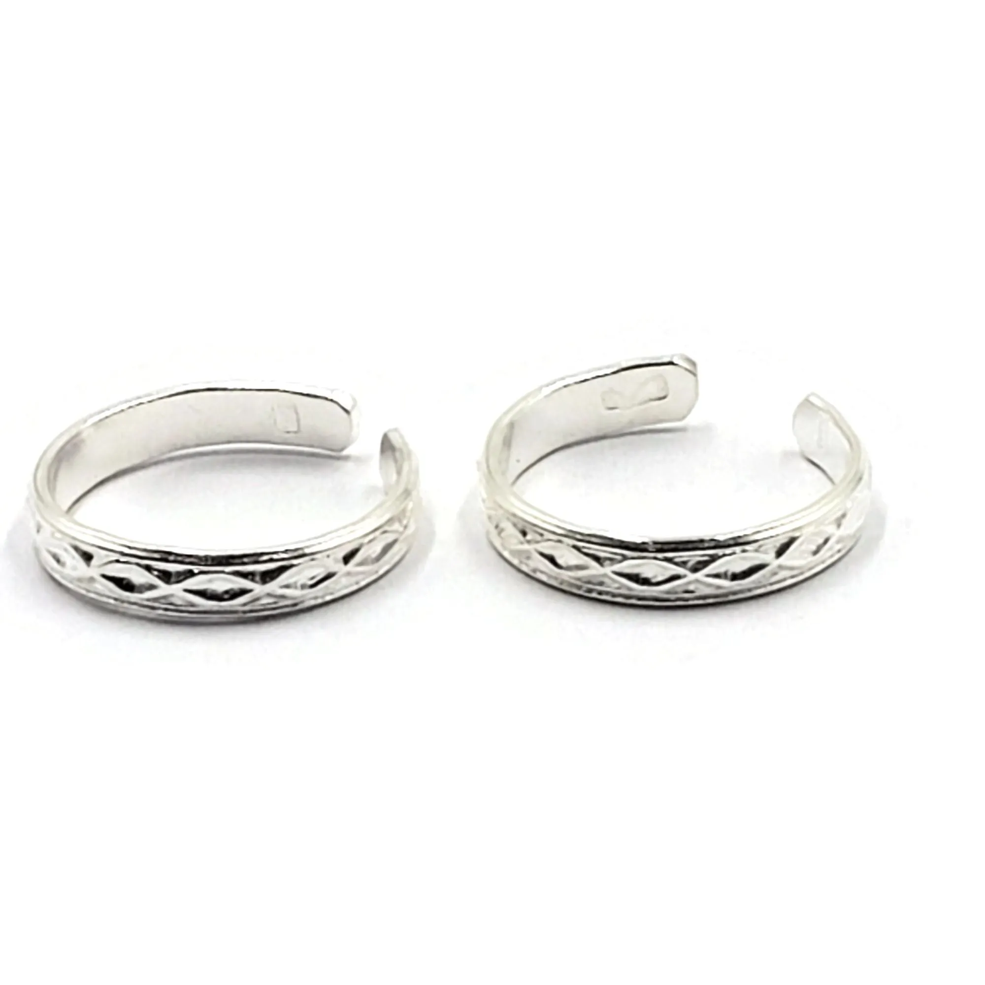 925 Sterling Silver Multicolor Toe-rings - Design #30
