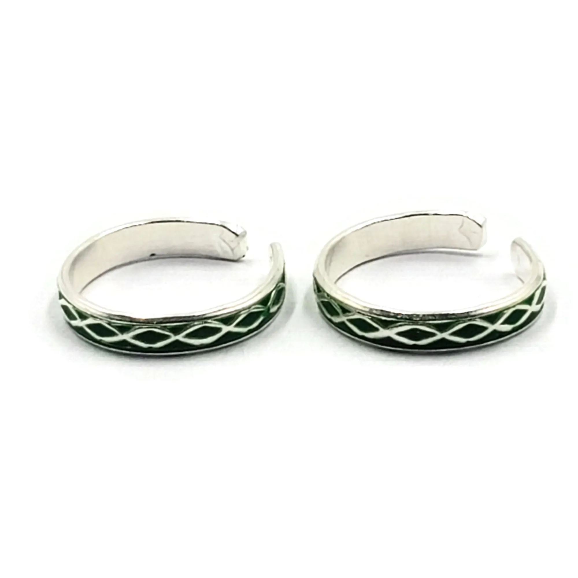 925 Sterling Silver Multicolor Toe-rings - Design #30