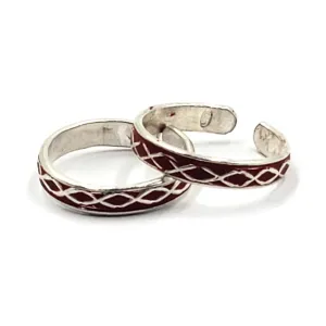 925 Sterling Silver Multicolor Toe-rings - Design #30