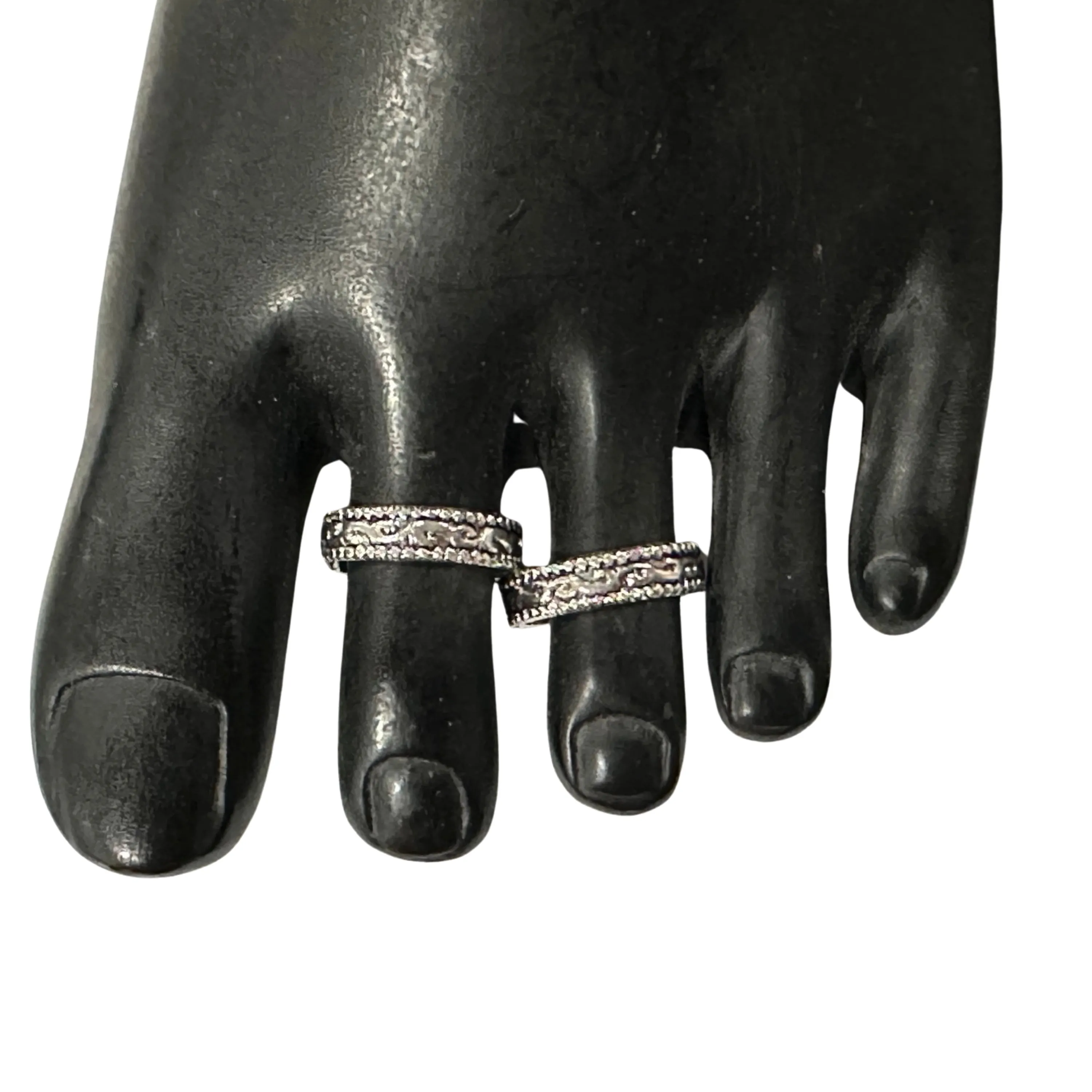 925 Sterling Silver Oxidized Toe-rings - Design #14