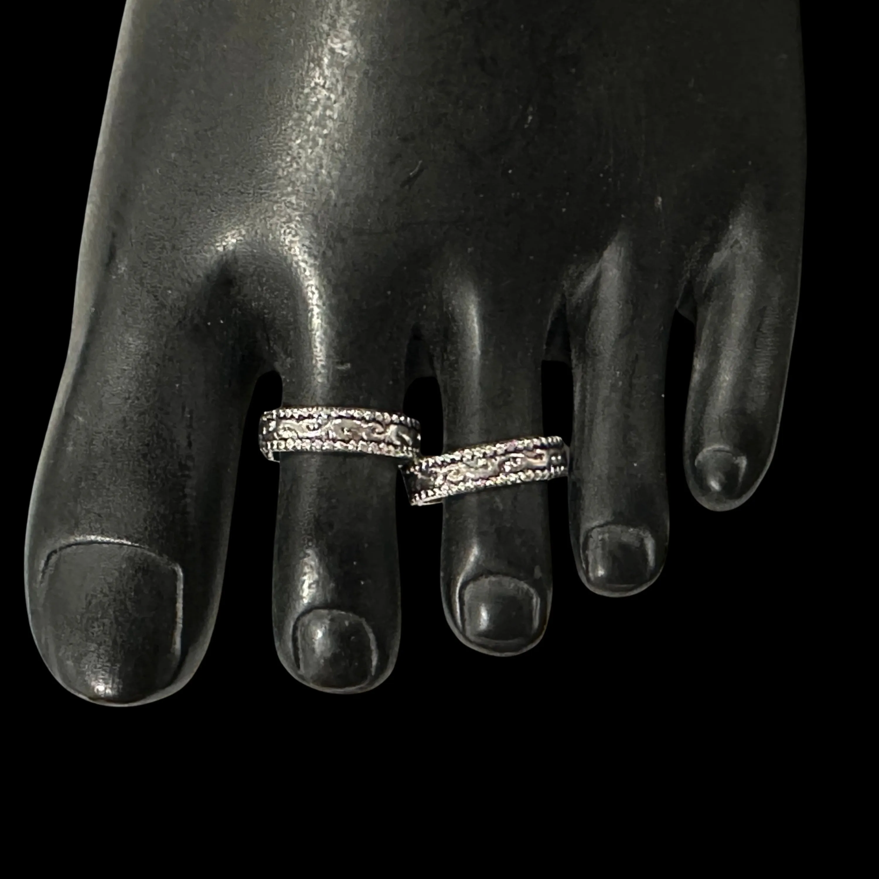 925 Sterling Silver Oxidized Toe-rings - Design #14