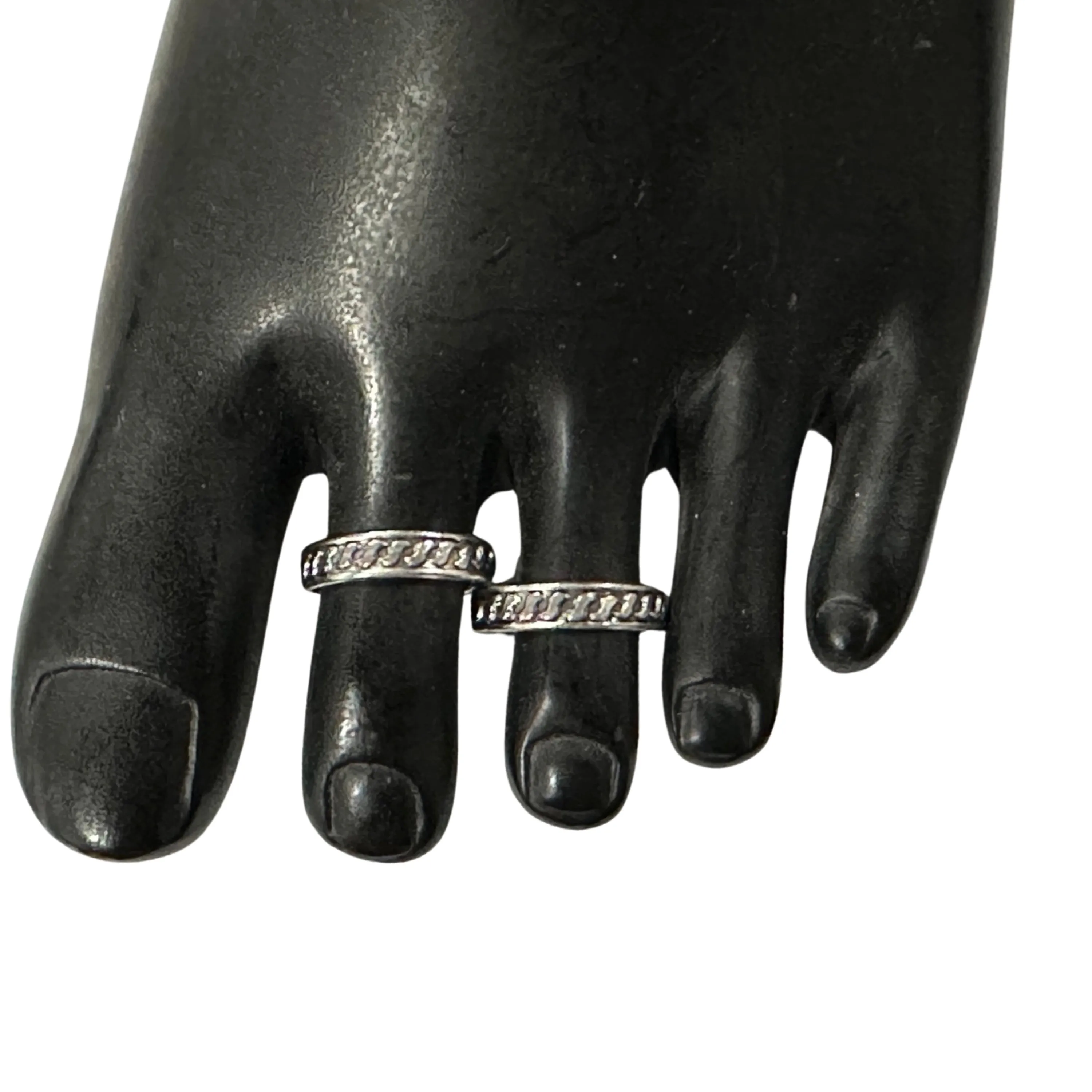 925 Sterling Silver Oxidized Toe-rings - Design #17