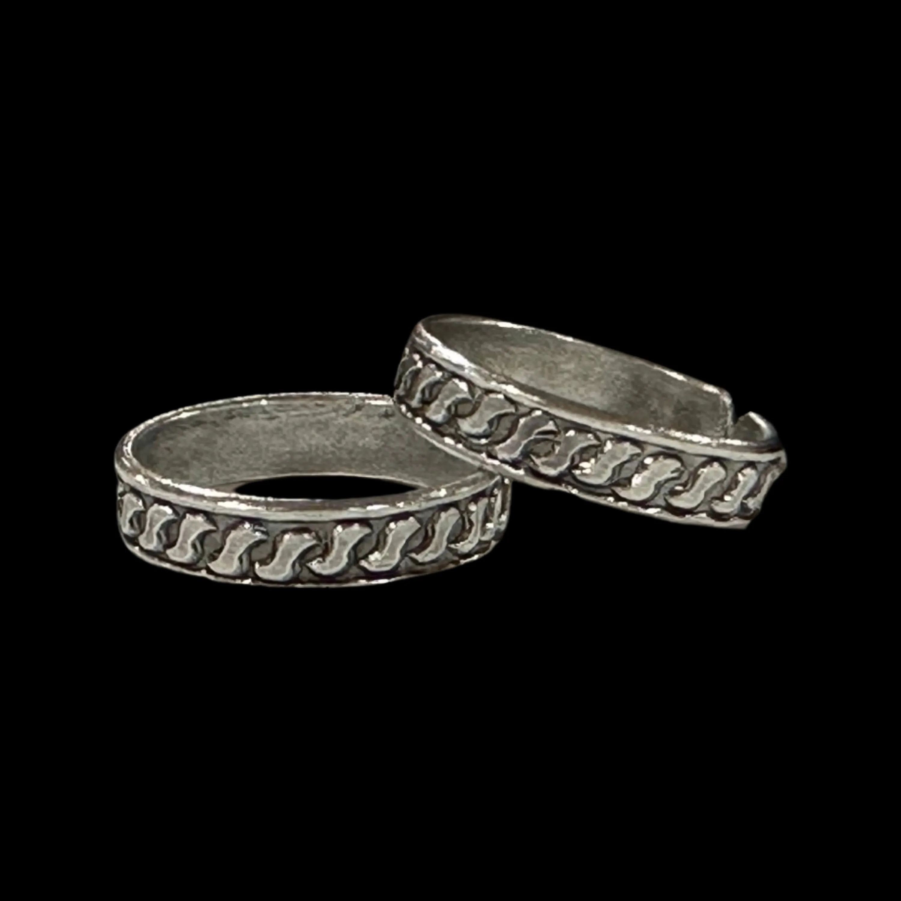 925 Sterling Silver Oxidized Toe-rings - Design #17