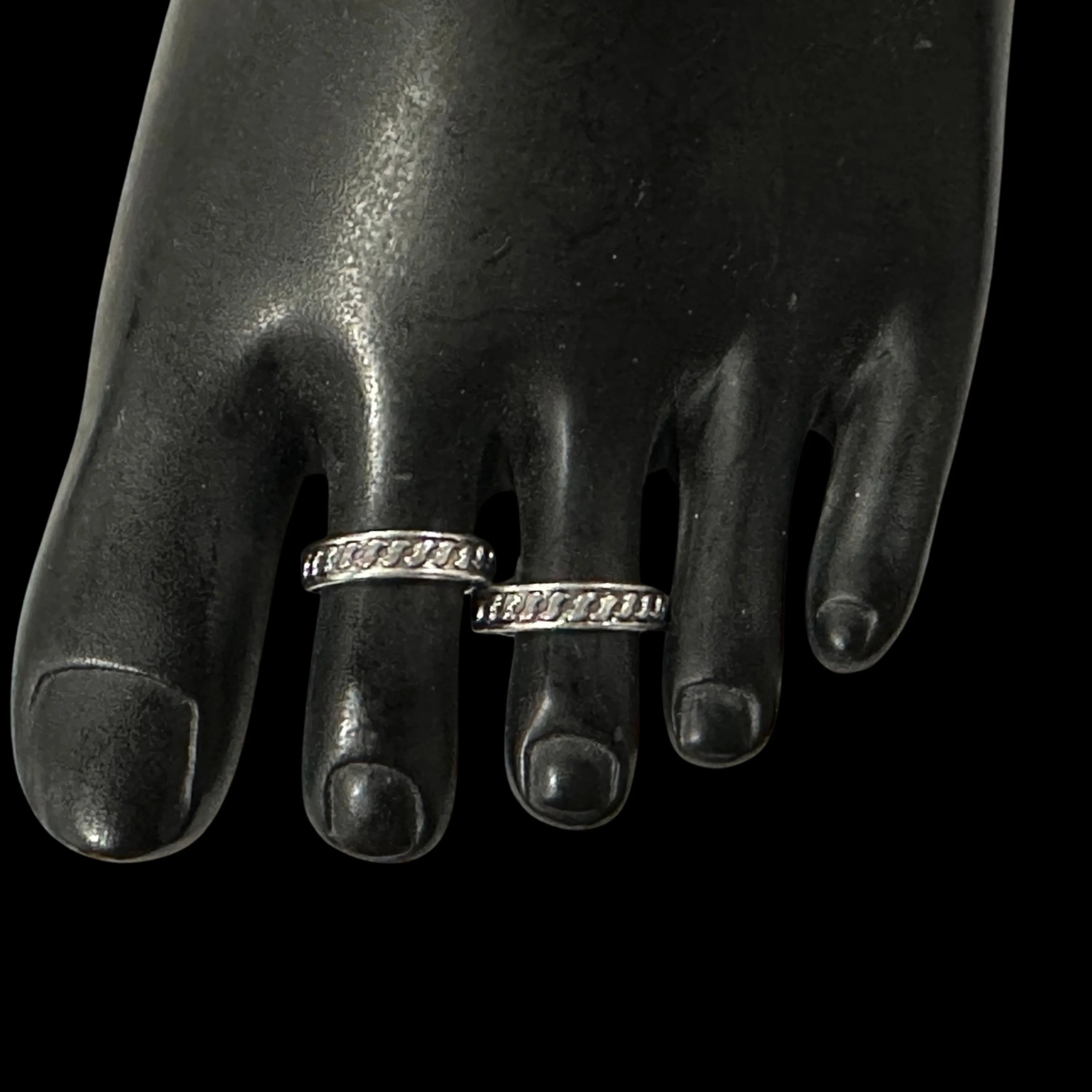 925 Sterling Silver Oxidized Toe-rings - Design #17