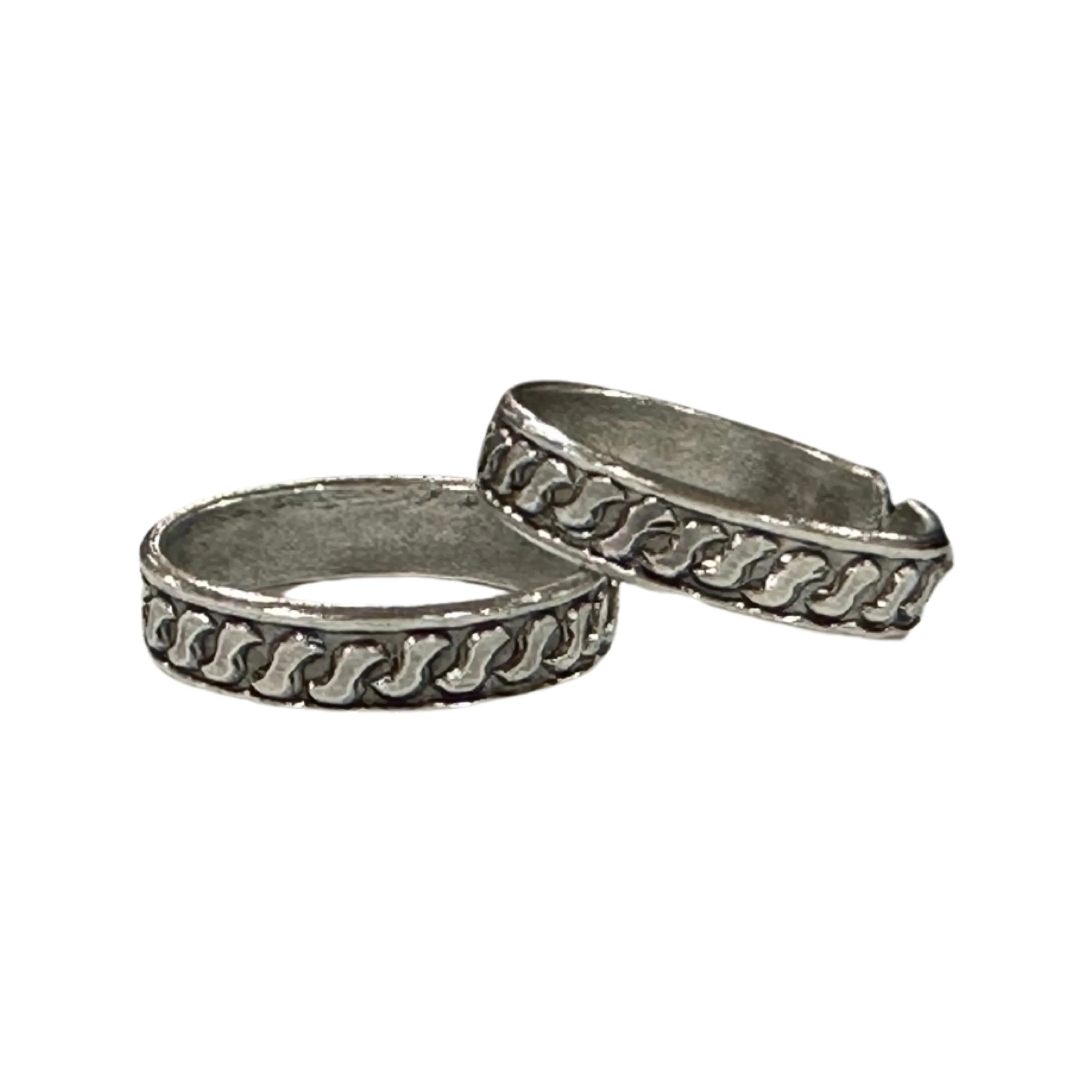 925 Sterling Silver Oxidized Toe-rings - Design #17