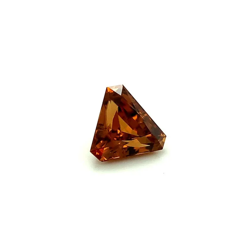 9.75 Carat Orange Brown Zircon Triangle Unset Pendant Necklace Enhancer Gemstone
