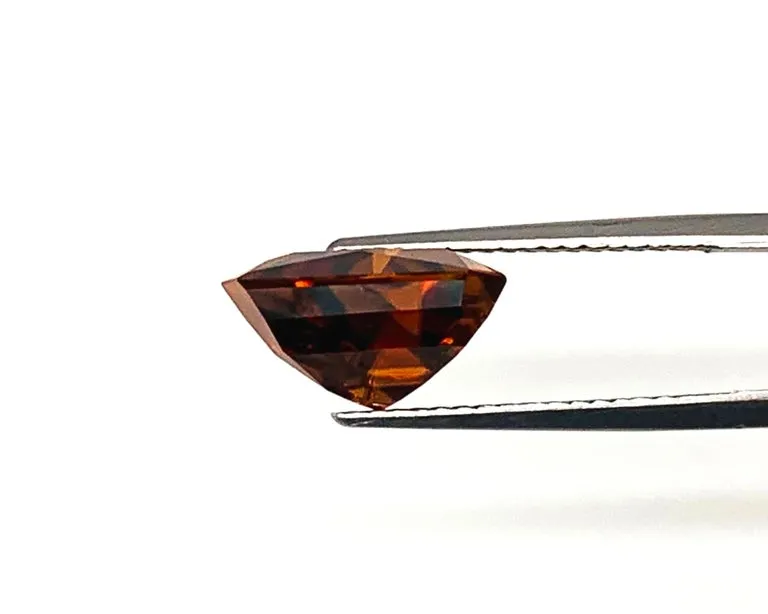 9.75 Carat Orange Brown Zircon Triangle Unset Pendant Necklace Enhancer Gemstone