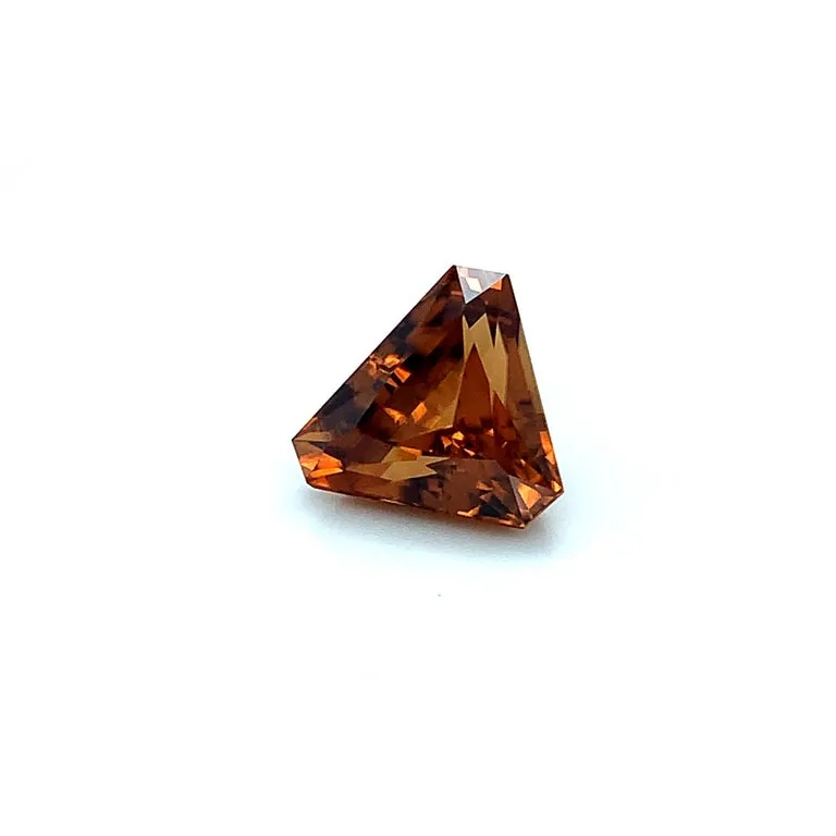 9.75 Carat Orange Brown Zircon Triangle Unset Pendant Necklace Enhancer Gemstone