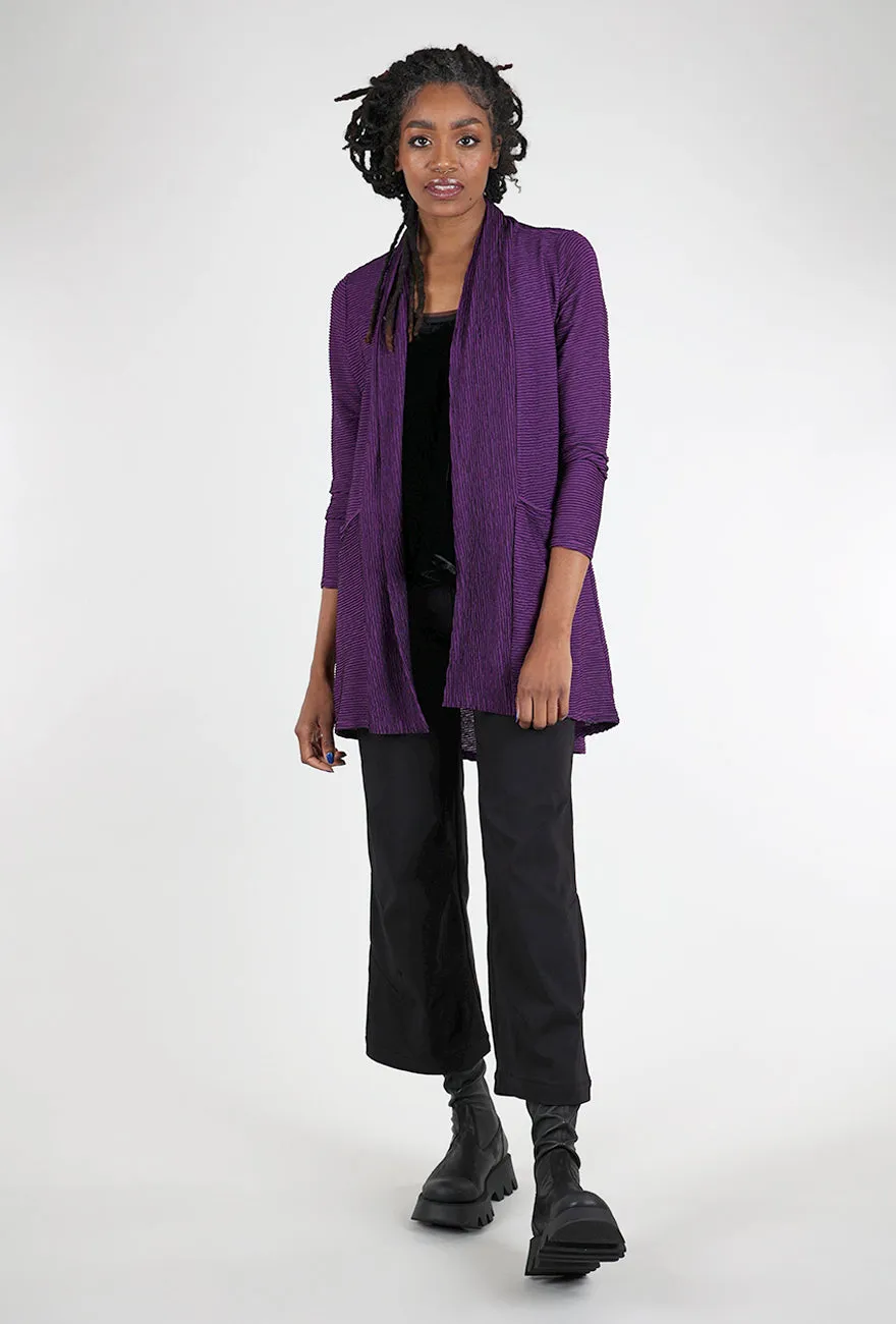 Arty Stripe Swing Cardie, Amethyst