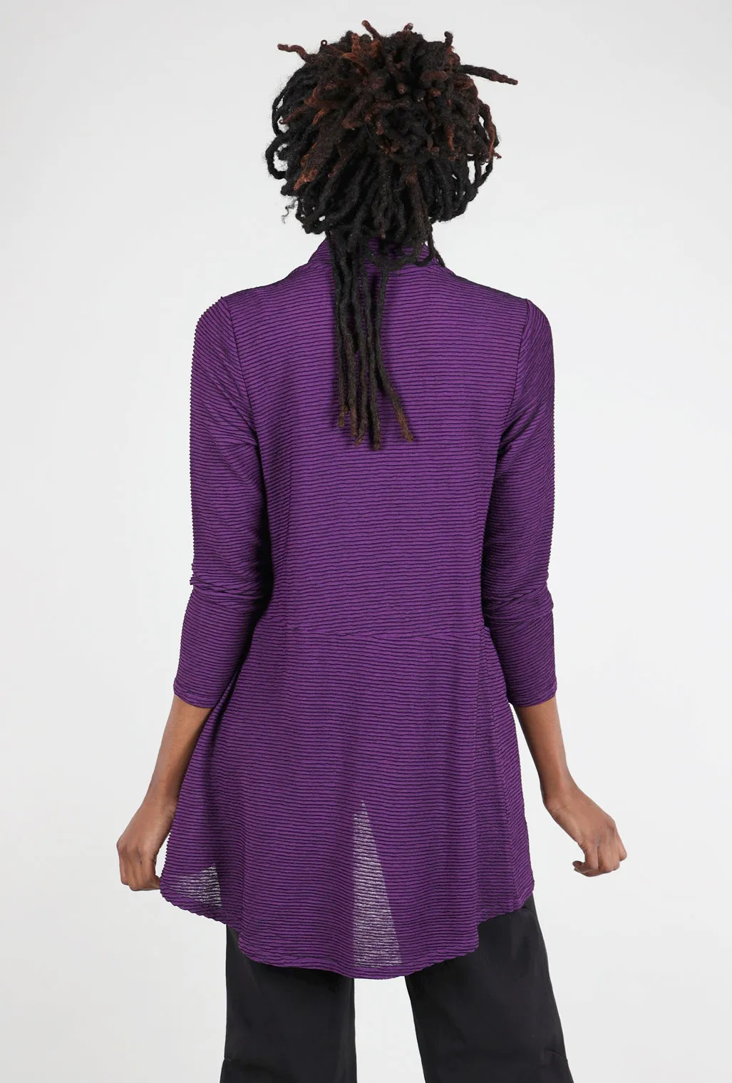 Arty Stripe Swing Cardie, Amethyst