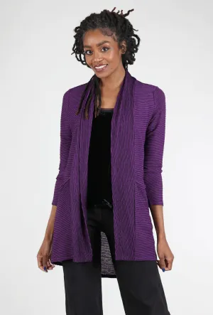 Arty Stripe Swing Cardie, Amethyst