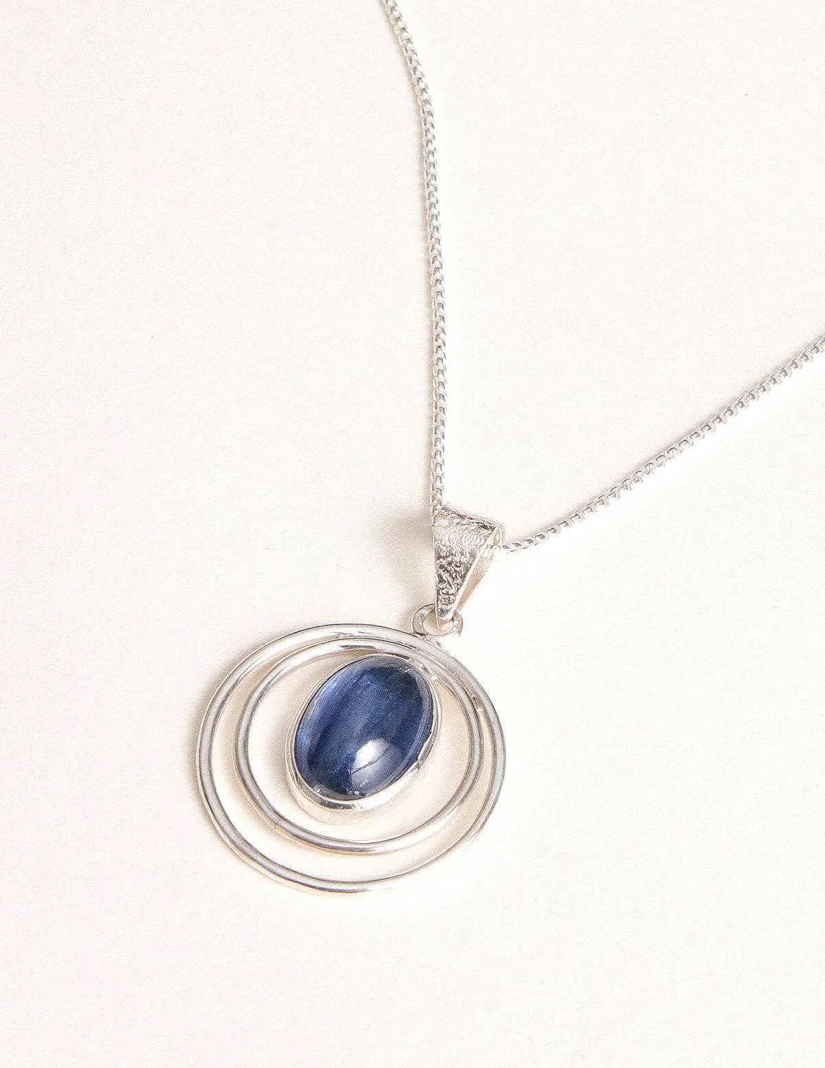 Blue Kyanite Silver Necklace