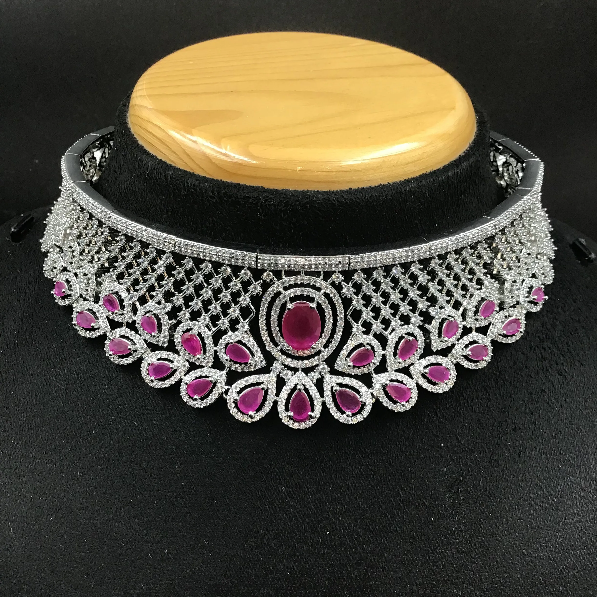 Choker Zircon/AD Necklace Set 3156-11