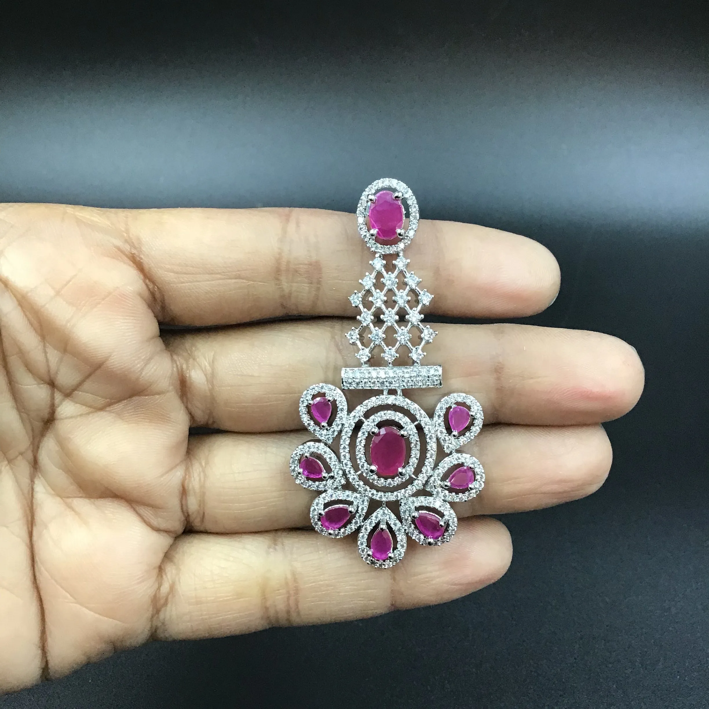 Choker Zircon/AD Necklace Set 3156-11