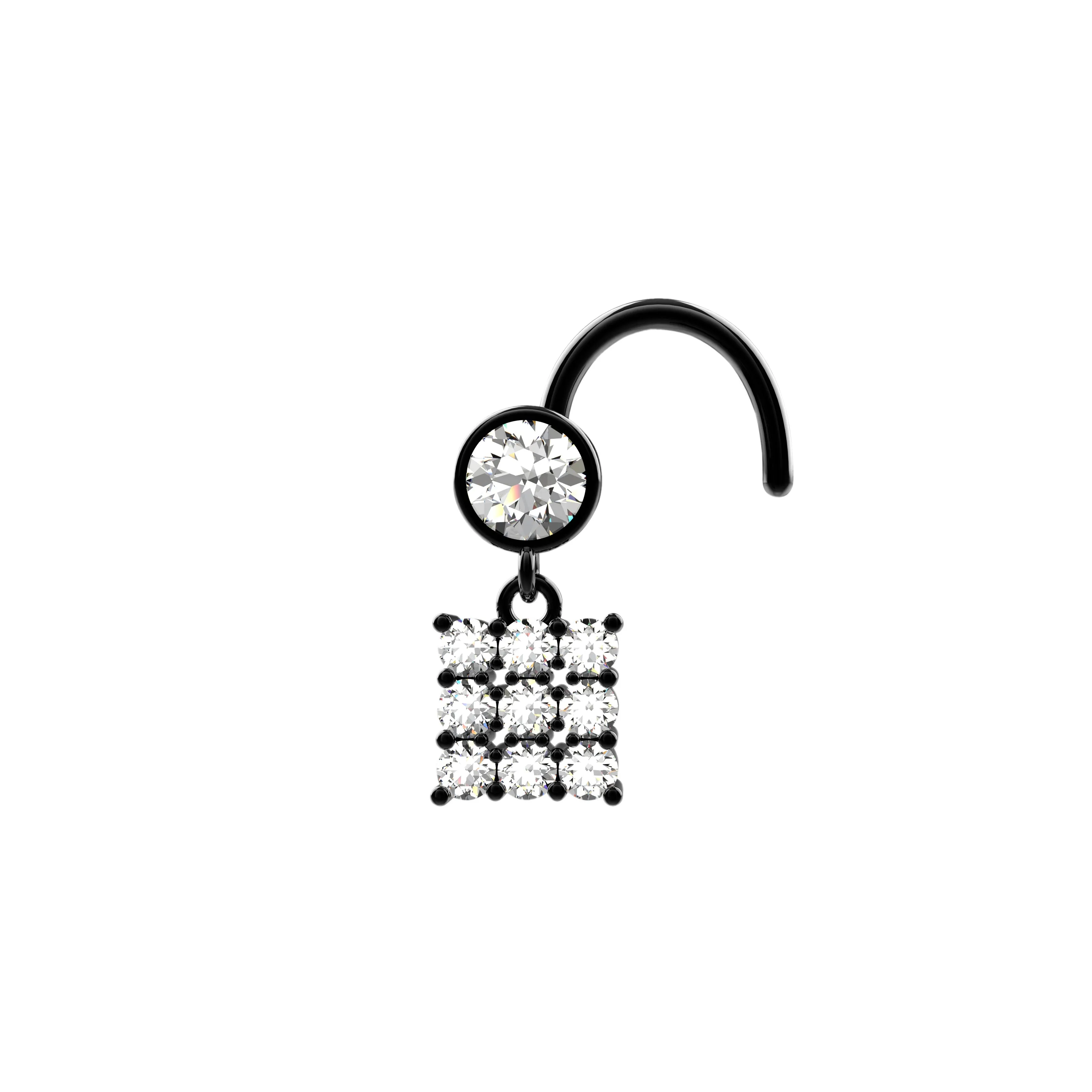 Diamond Nose Stud – Dangle Gold Nose Piercing Jewelry for Women