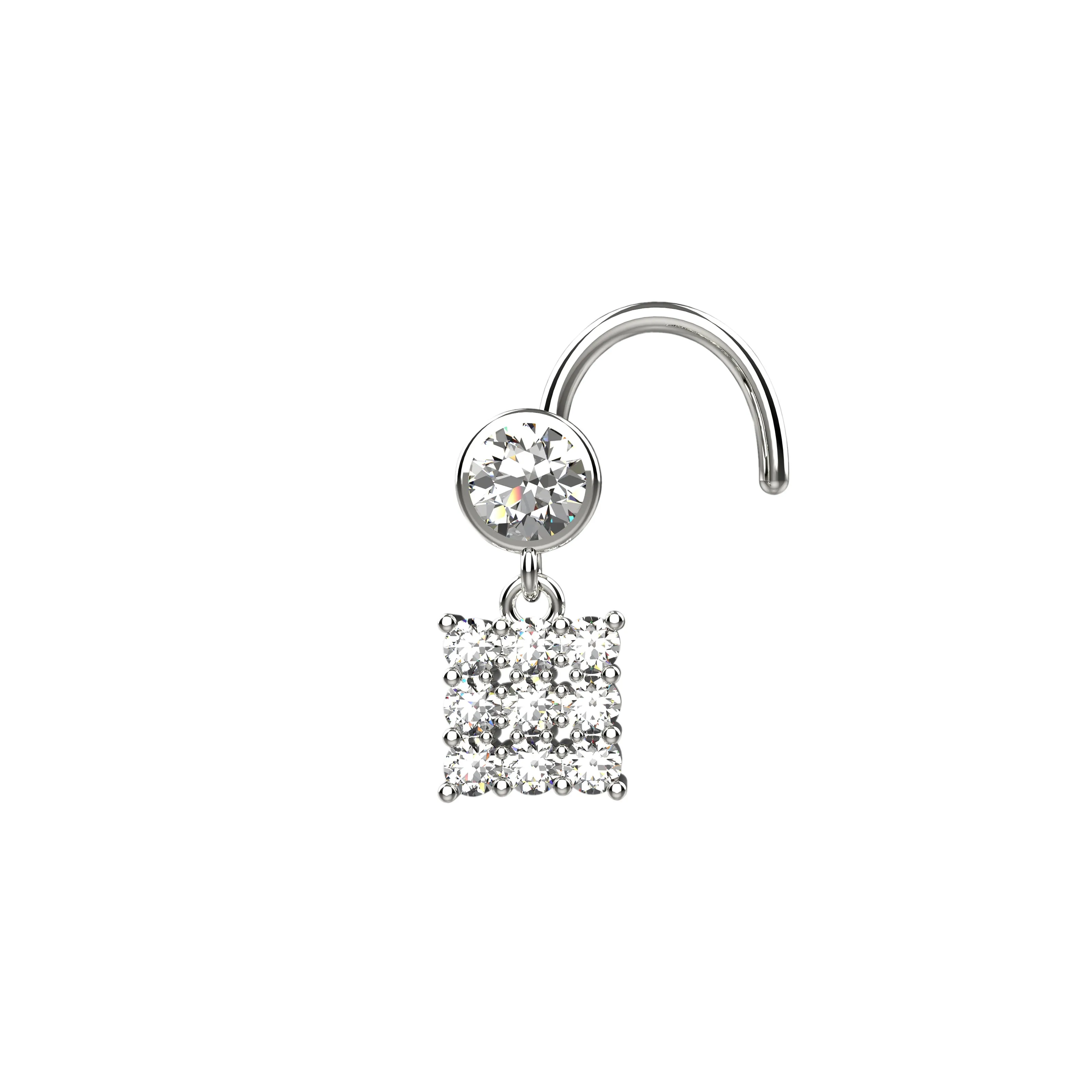 Diamond Nose Stud – Dangle Gold Nose Piercing Jewelry for Women