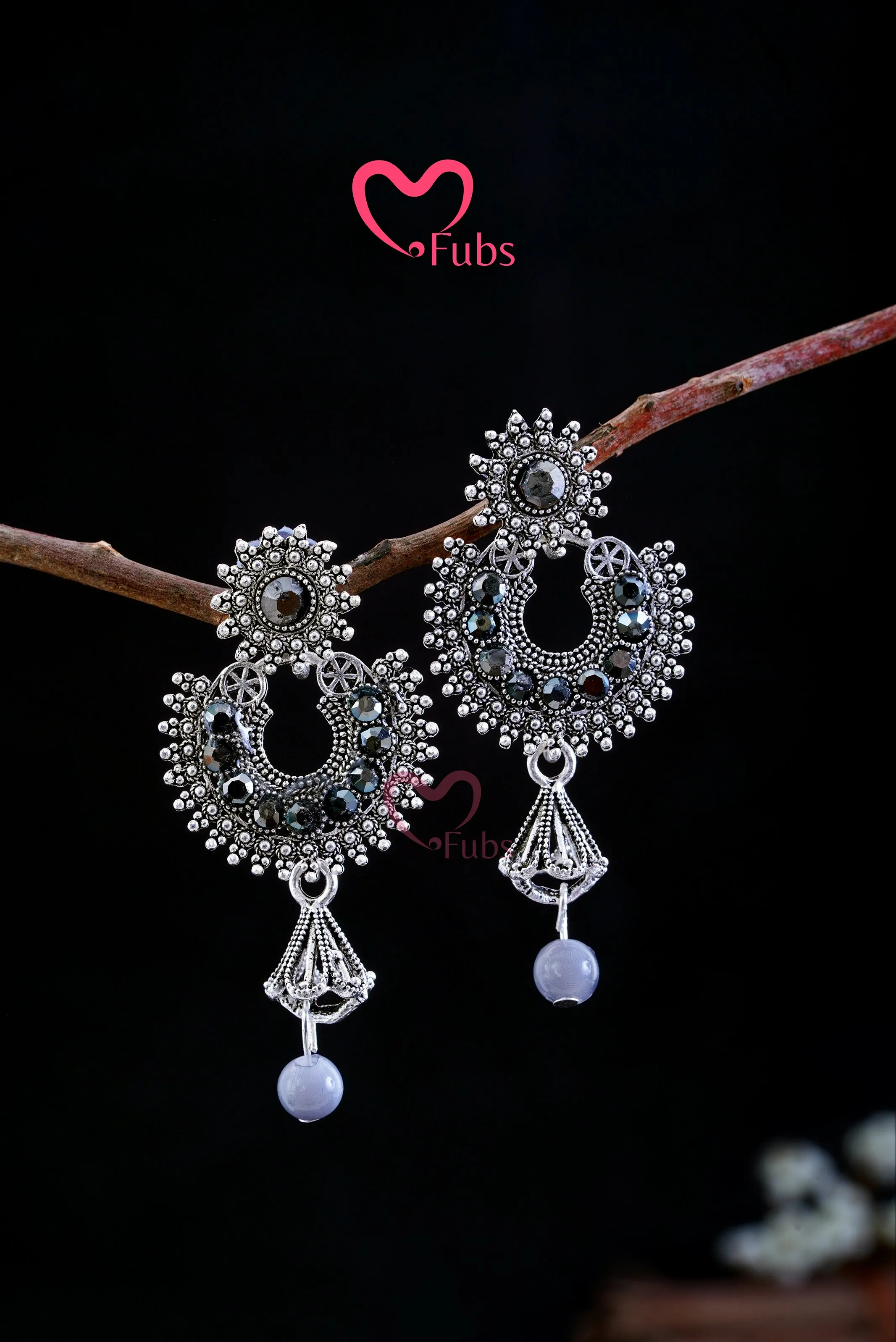 Gemstone Pearl Drop Earrings