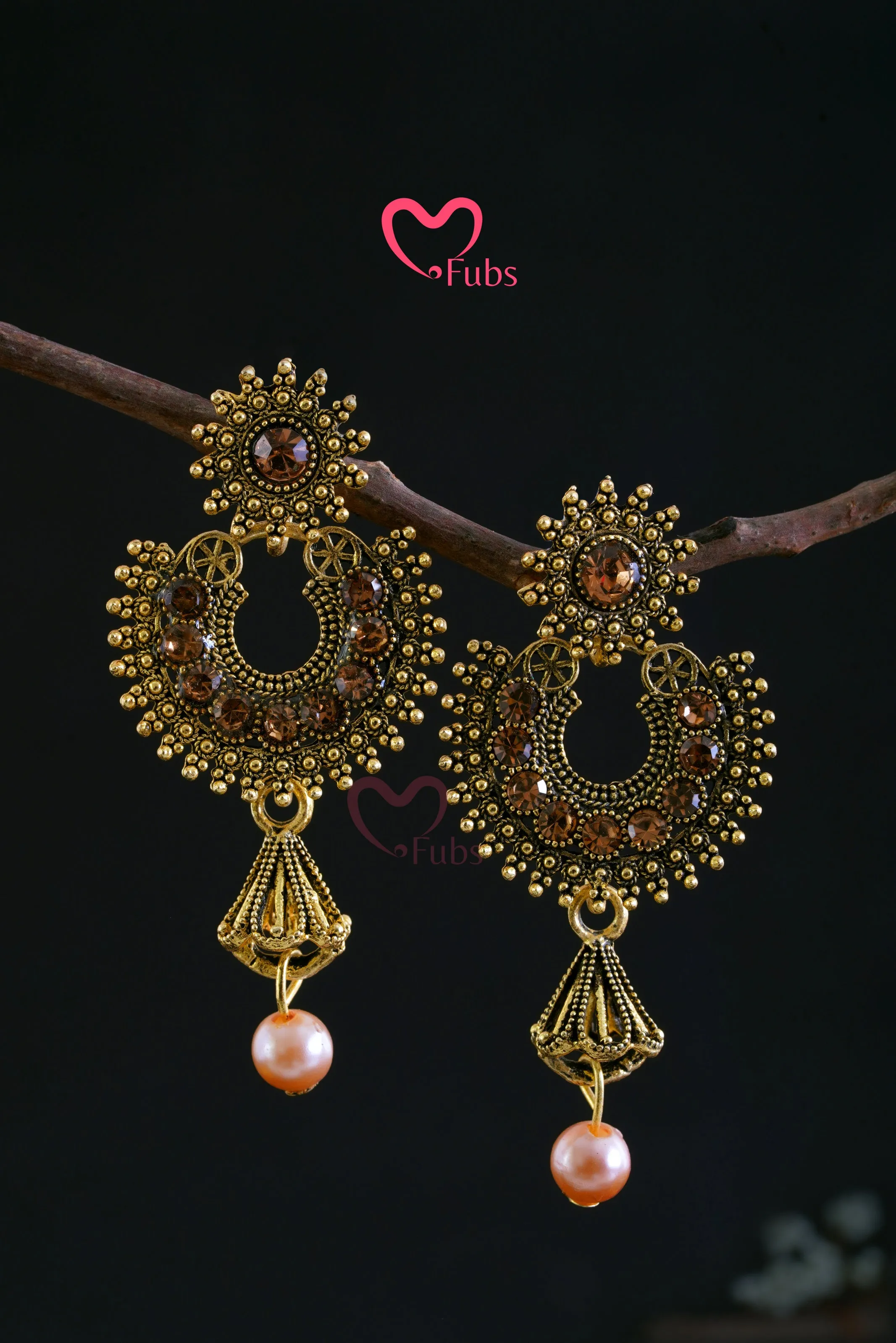 Gemstone Pearl Drop Earrings
