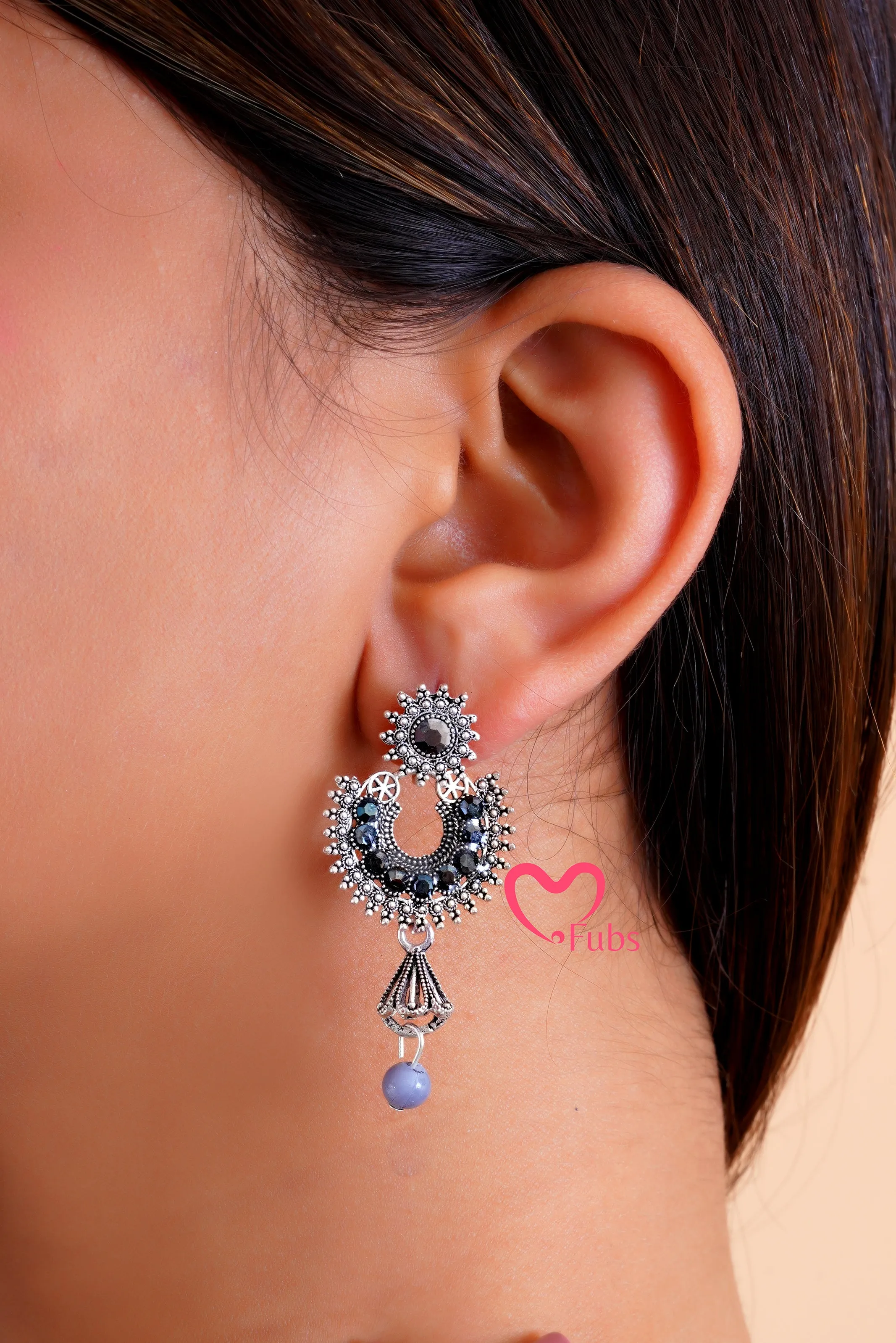 Gemstone Pearl Drop Earrings