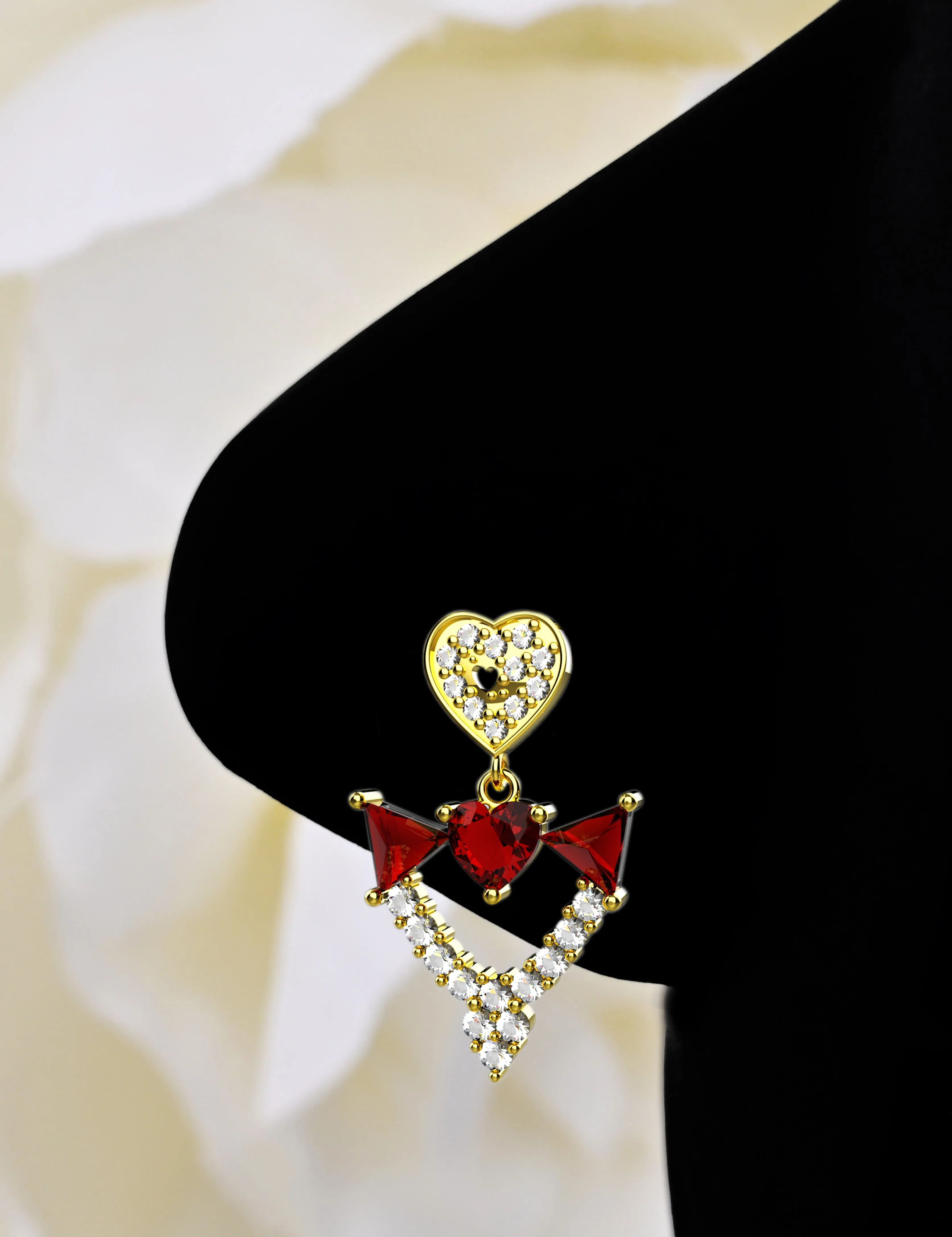 Gold Dangle Nose Piercing | Elegant Hanging Nose Stud