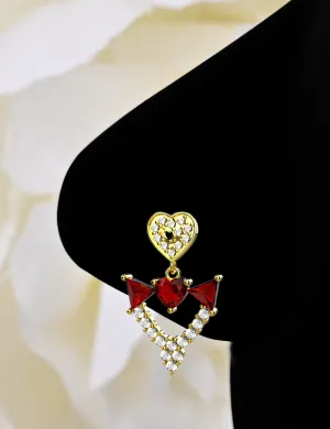 Gold Dangle Nose Piercing | Elegant Hanging Nose Stud