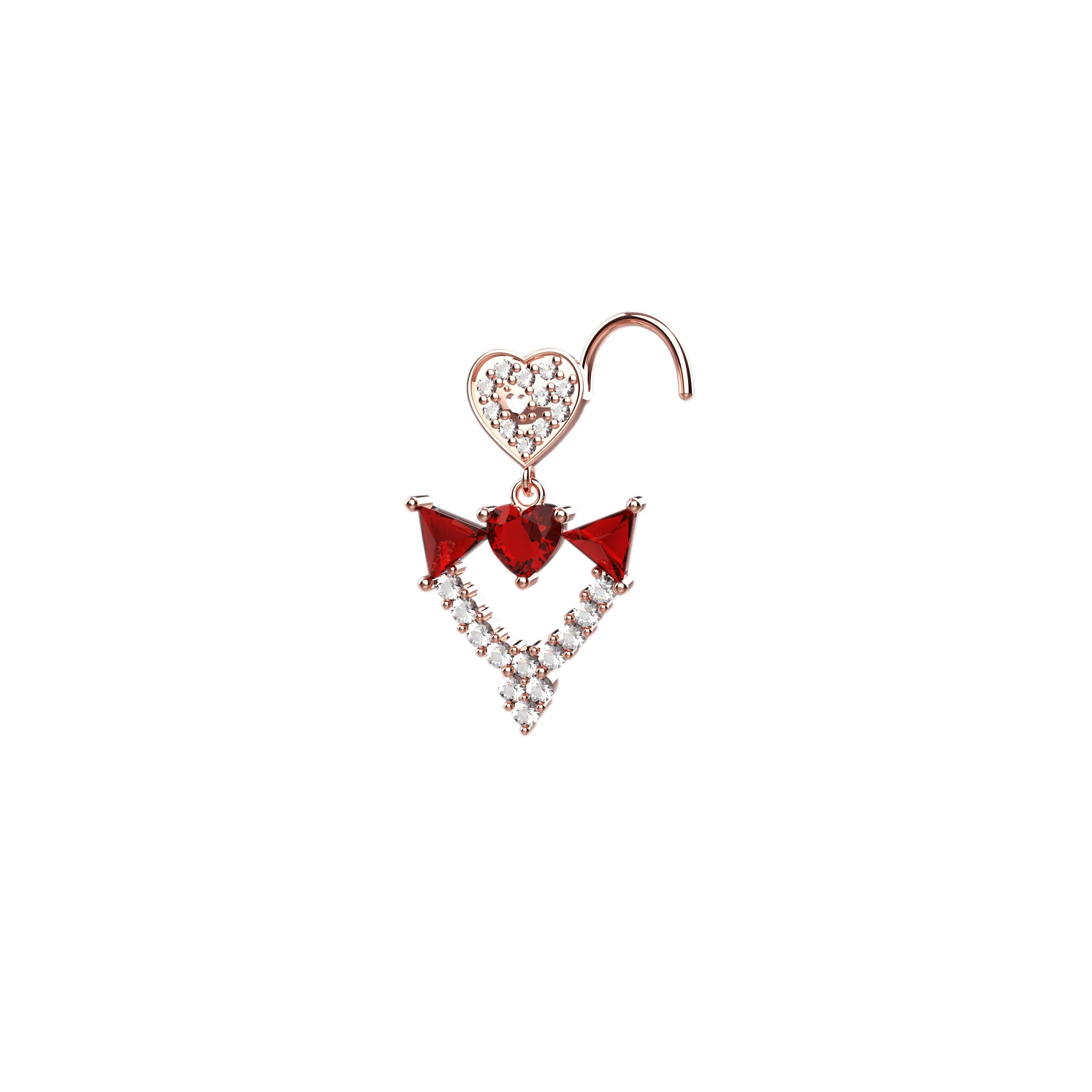 Gold Dangle Nose Piercing | Elegant Hanging Nose Stud