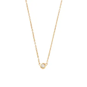 Gold Tiny White Topaz Necklace