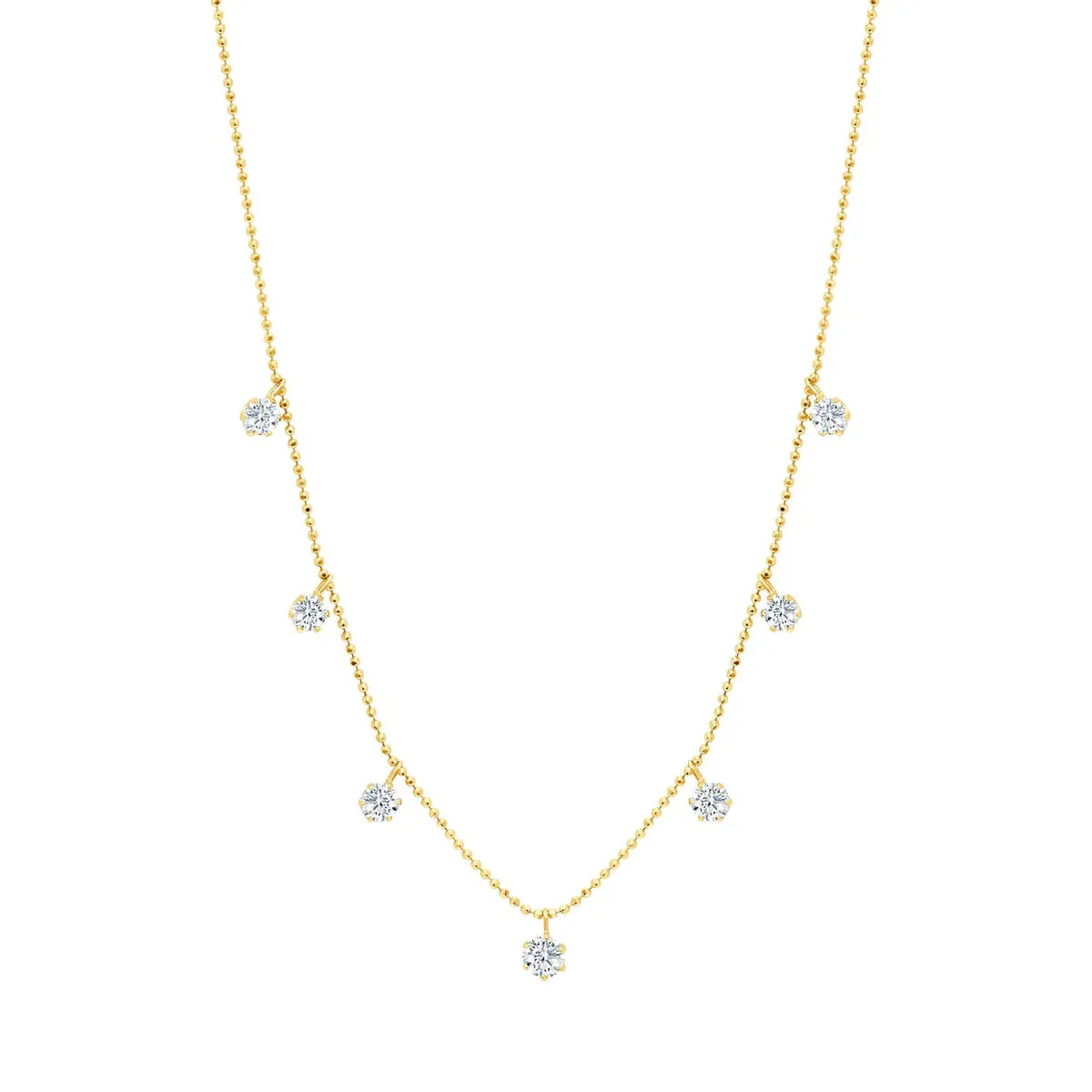 Graziela Medium Floating Diamond Necklace in Yellow Gold