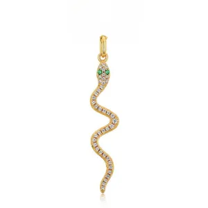 Green Eye Snake Zircon Sterling Silver Pendant