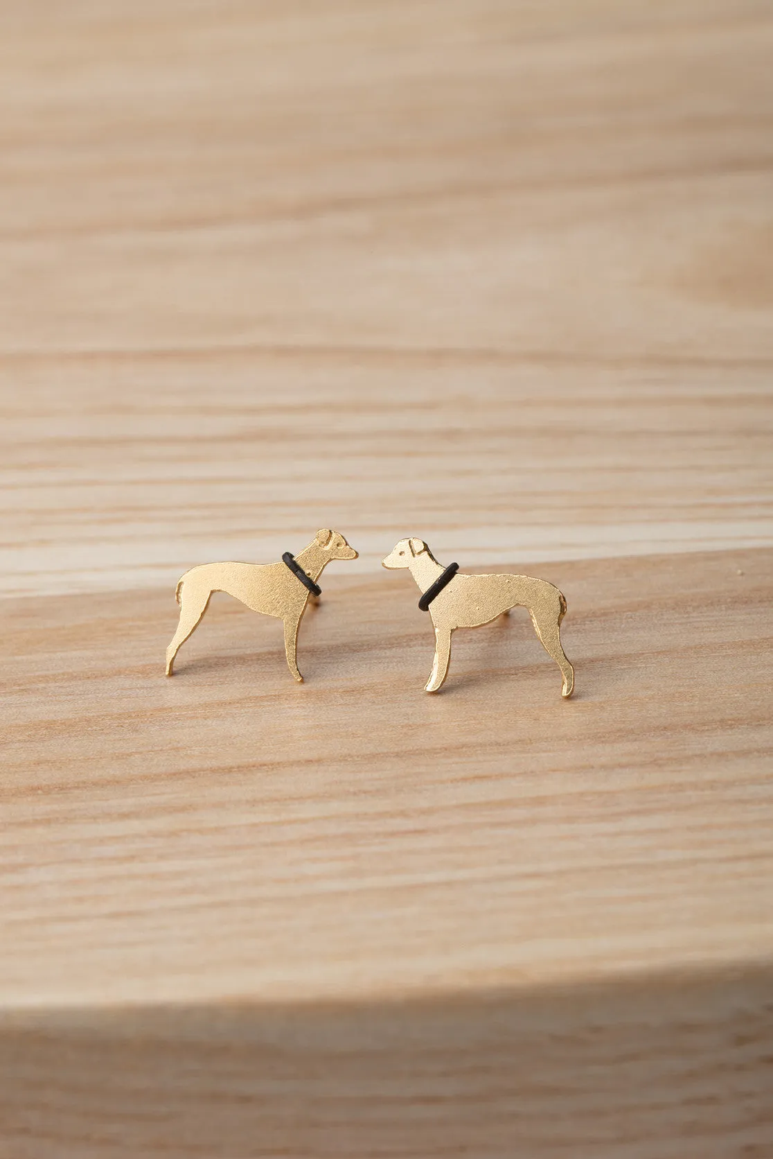 Handmade Whippet Stud Earrings