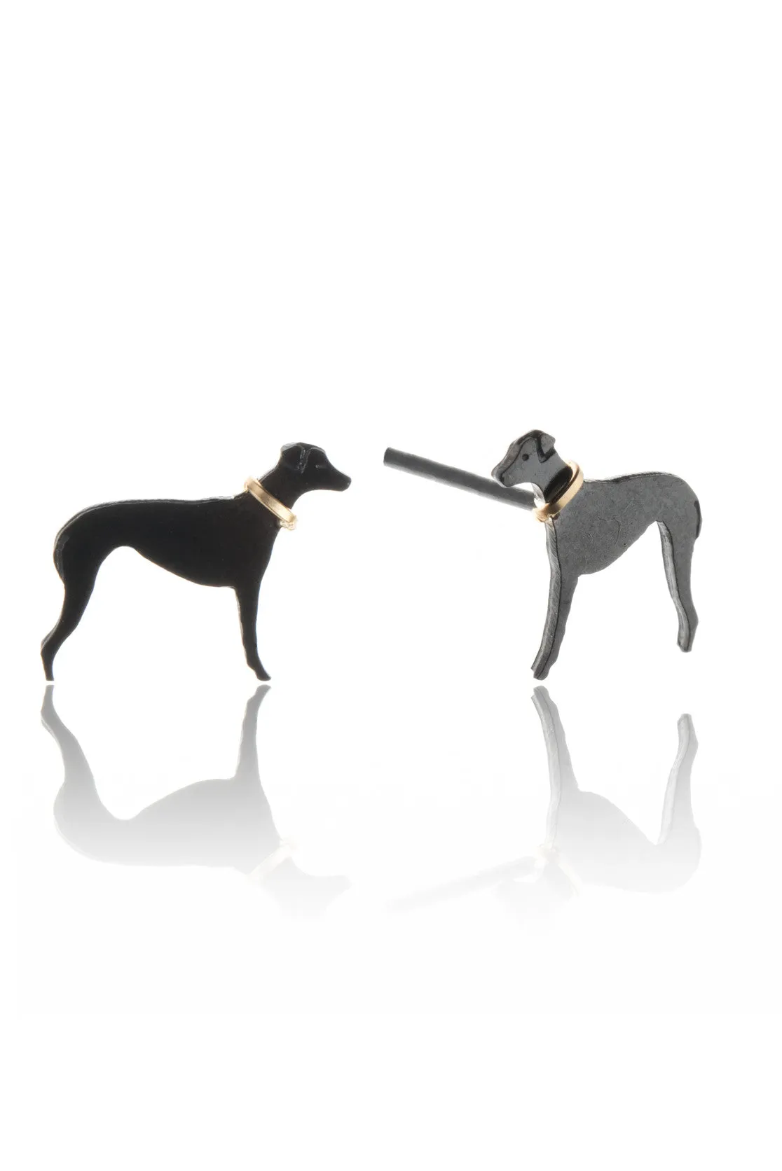 Handmade Whippet Stud Earrings