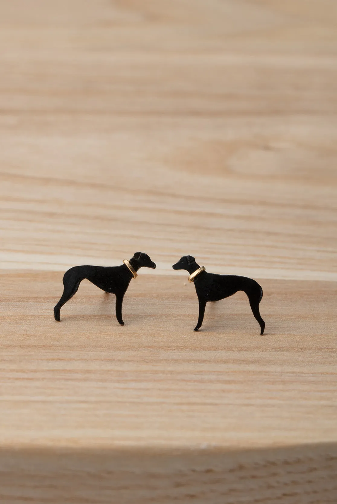 Handmade Whippet Stud Earrings