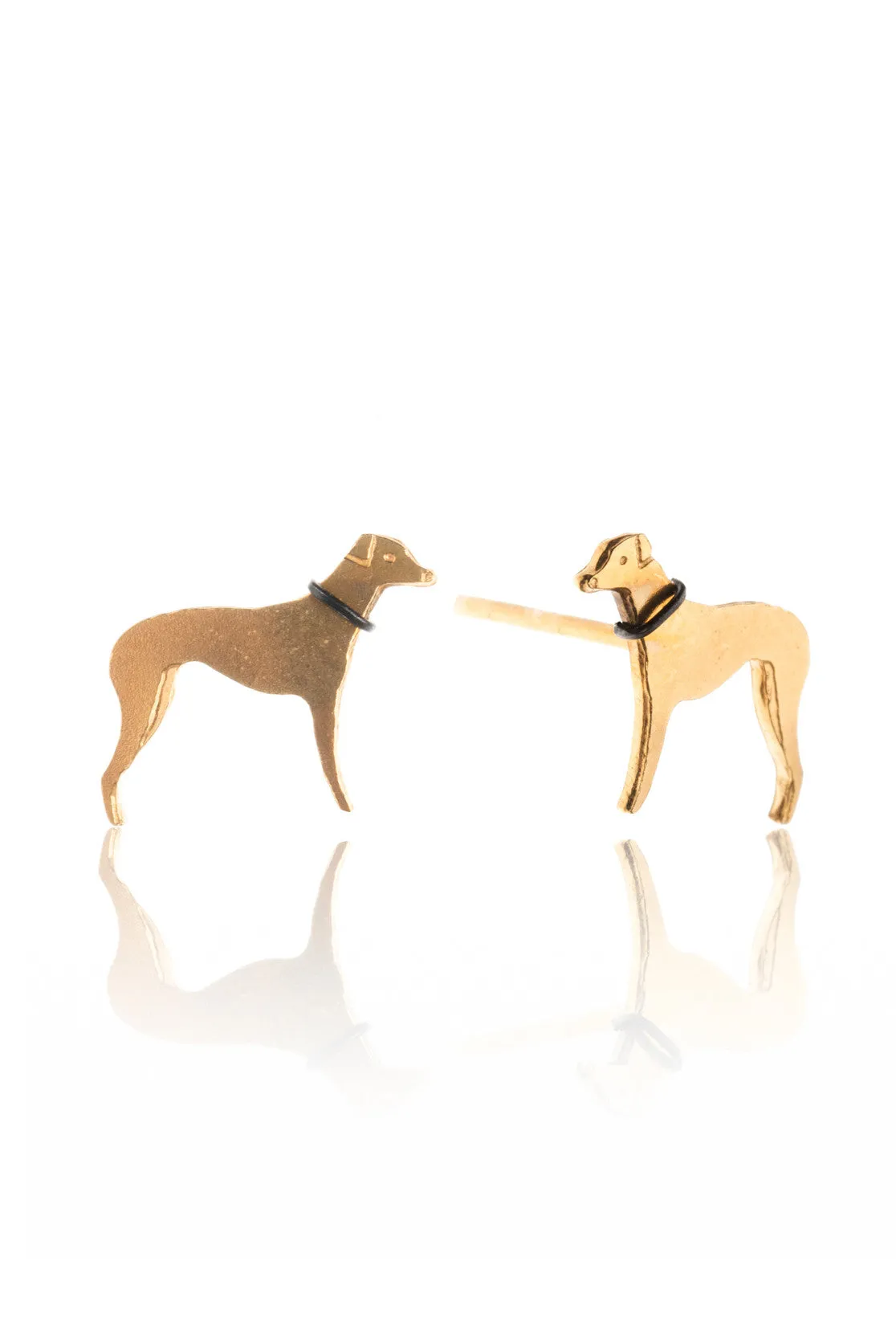 Handmade Whippet Stud Earrings