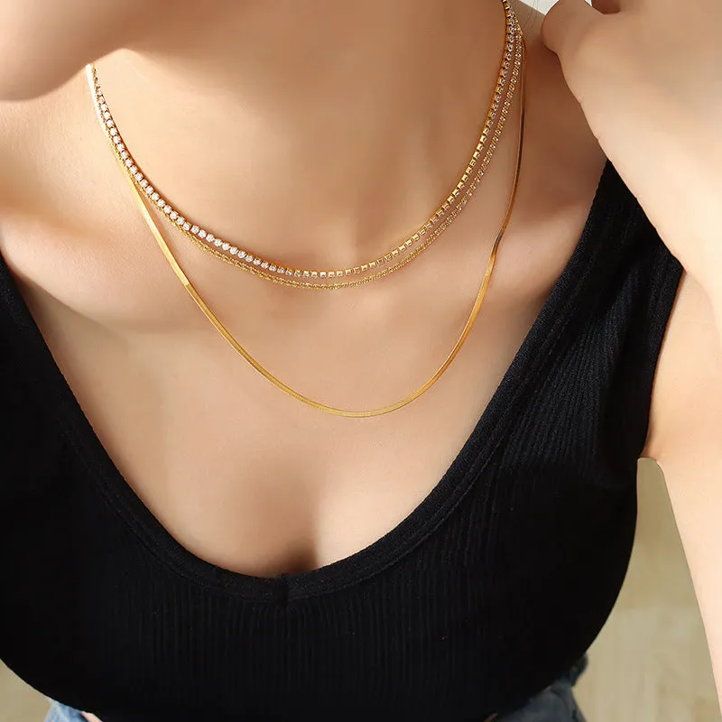 Hip-Hop Titanium Cauliflower Chain Necklace with Zircon Blade Accents