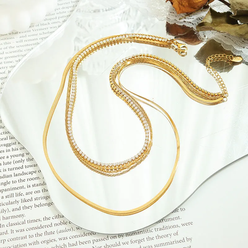 Hip-Hop Titanium Cauliflower Chain Necklace with Zircon Blade Accents
