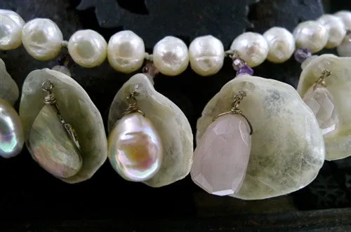 Lauren Adams Diva Necklace of Shells, Opals, Pearls, Rose Quartz, and Amethyst
