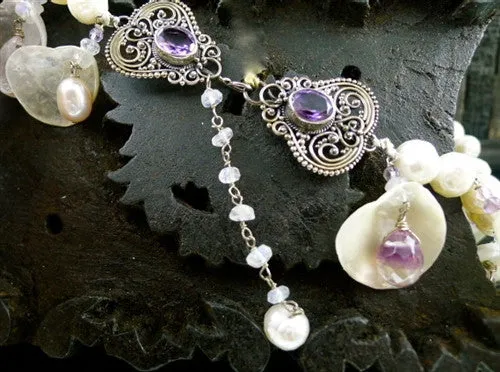 Lauren Adams Diva Necklace of Shells, Opals, Pearls, Rose Quartz, and Amethyst