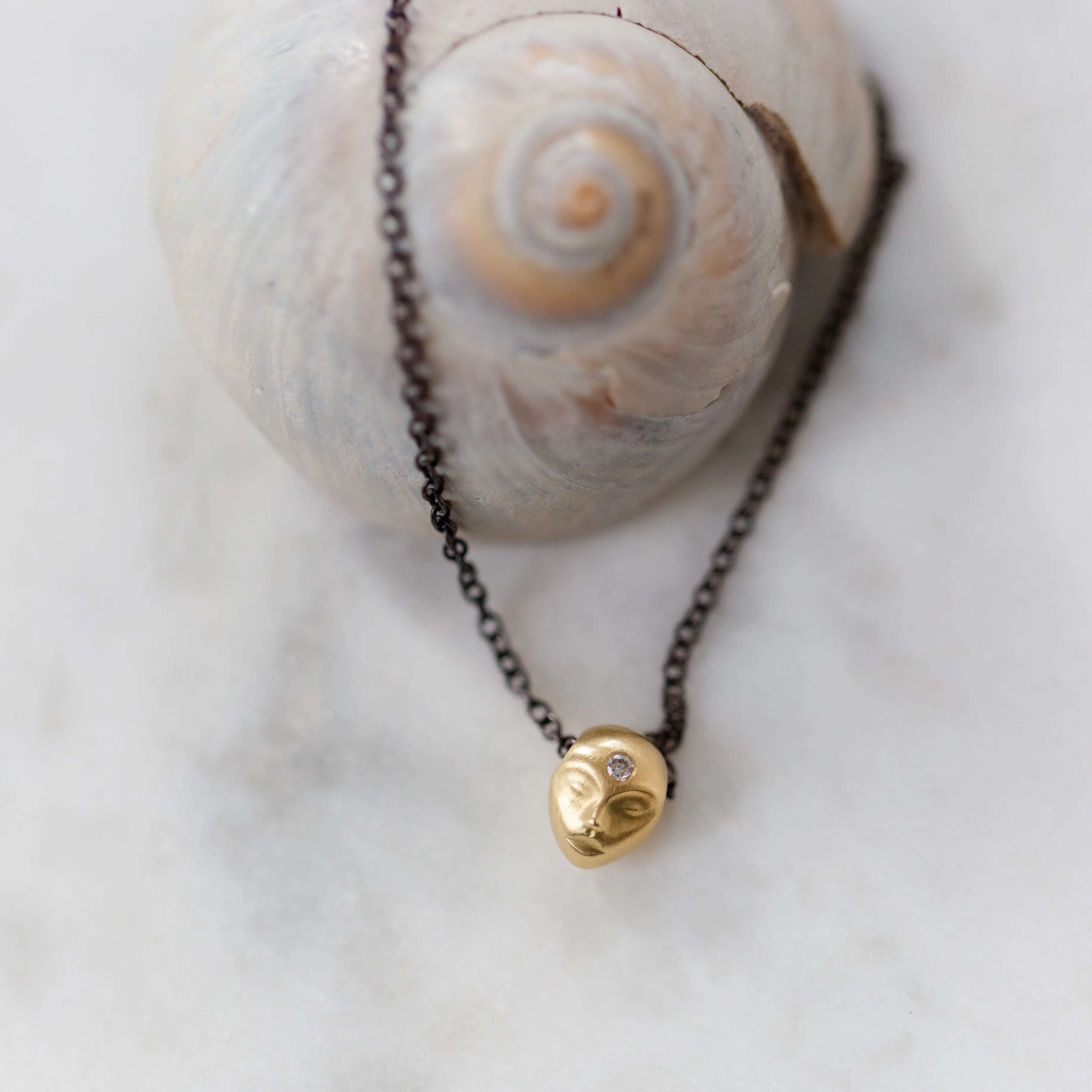 Little Grey Lady Cameo Necklace